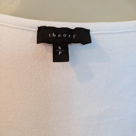 Made in USA, THEORY, Scoop neck Long sleeve, Cream, SOFT flowy 2-tiered,Sz S/P - Picture 2 of 4